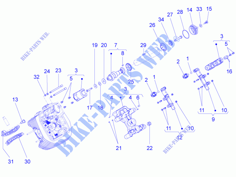 LH cylinder timing system I para MOTO GUZZI Eldorado E3 ABS 2015